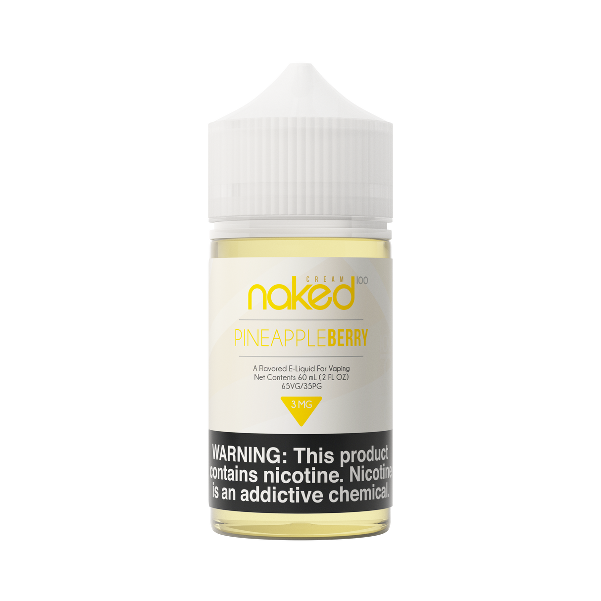 Naked 100 Cream Pineapple Berry E-Liquid - Pineapple, strawberry, and cream blend in a 60mL bottle.