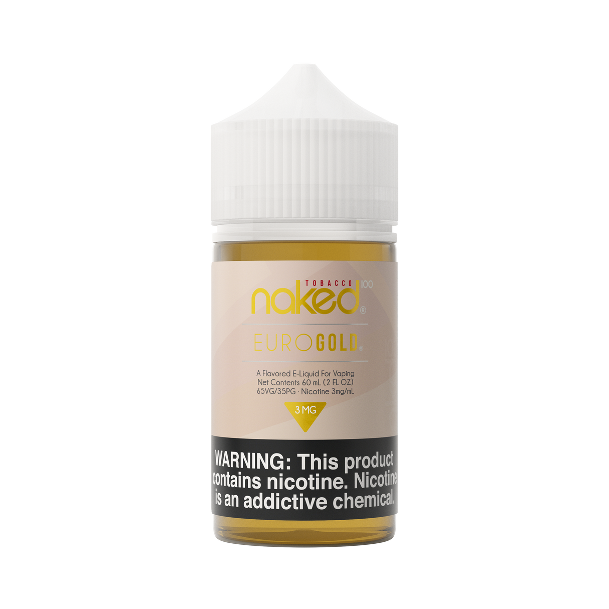 Premium medium-bodied tobacco e-liquid - Naked 100 Tobacco Euro Gold 60mL with smooth, aromatic flavor.