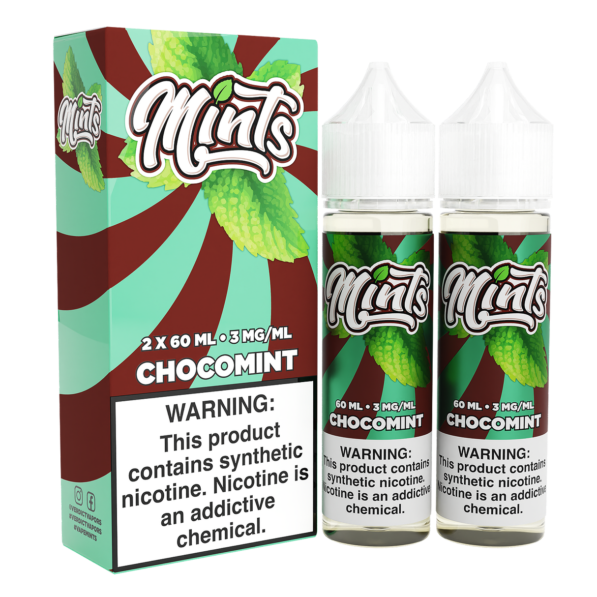 Chocomint by Mints Series 2x 60mL 3mg bottle with packaging