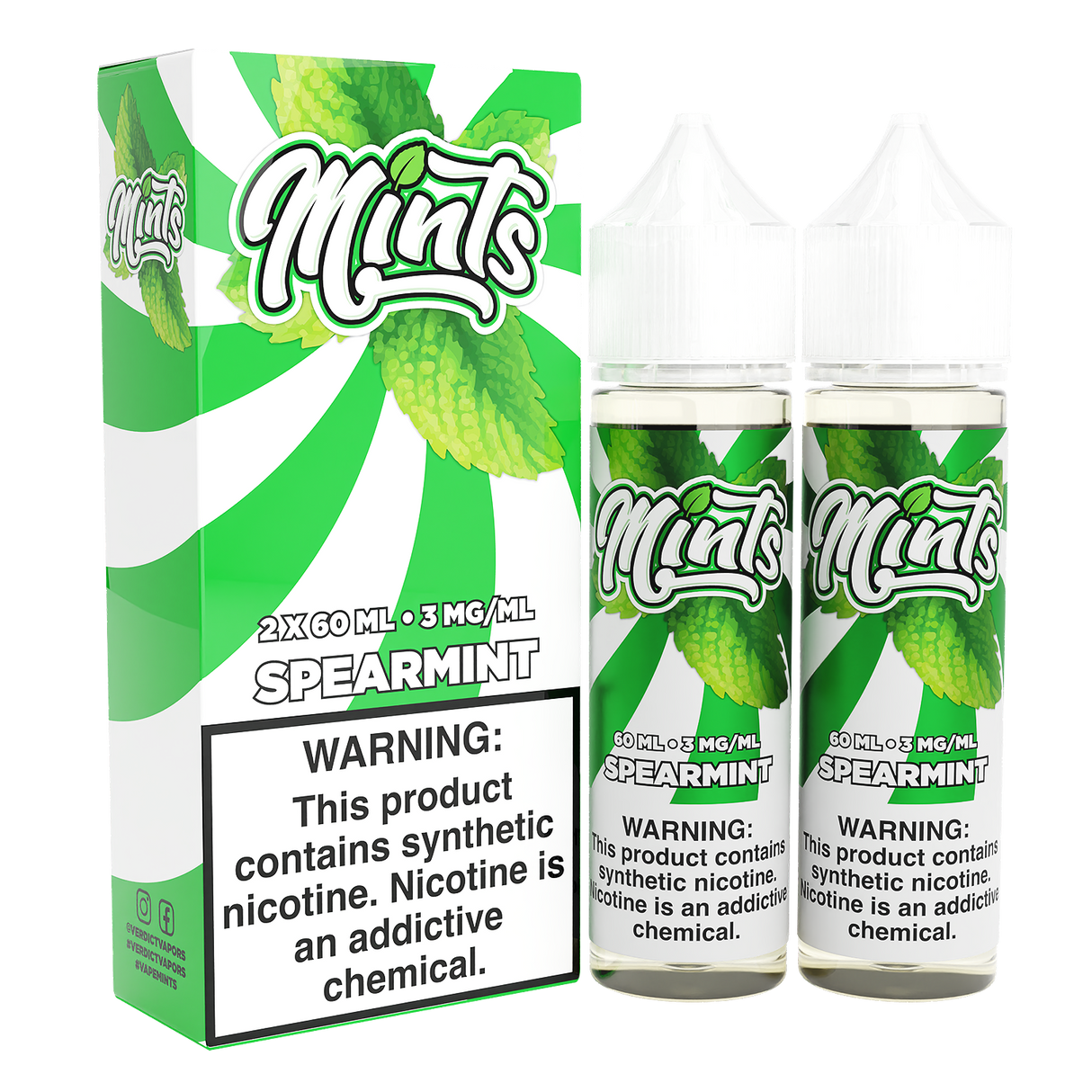 Spearmint by Mints Series 2x 60mL 3mg bottle with packaging