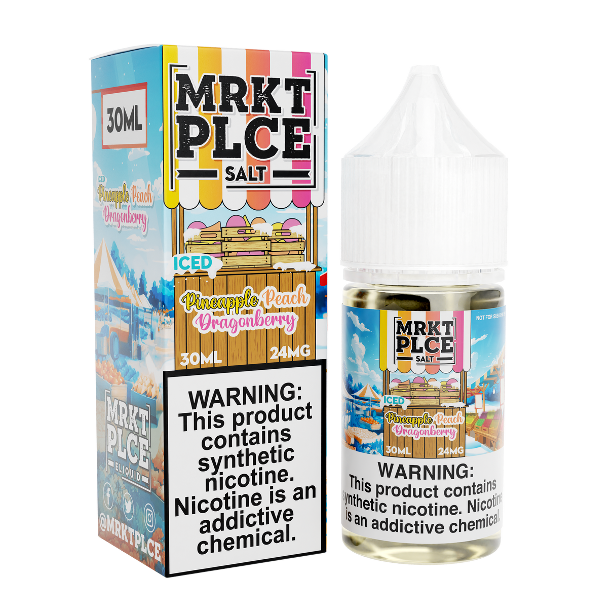Iced Pineapple Peach Dragonberry by MRKT PLCE Salts 30mL with Packaging