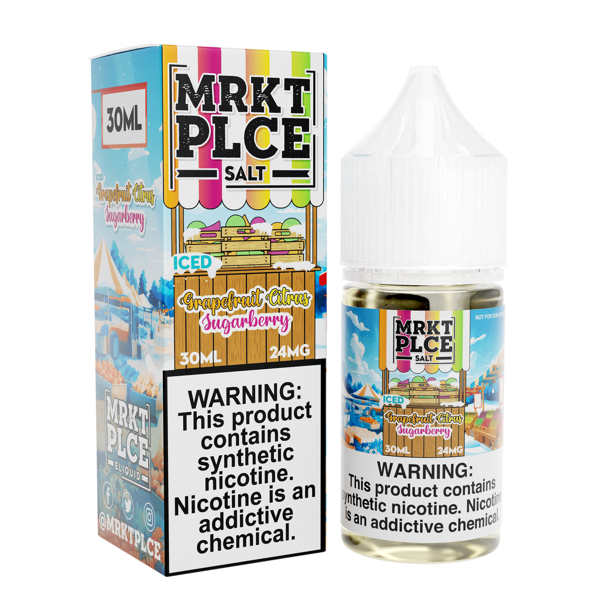 Iced Grapefruit Citrus Sugarberry by MRKT PLCE Salts 30mL with Packaging