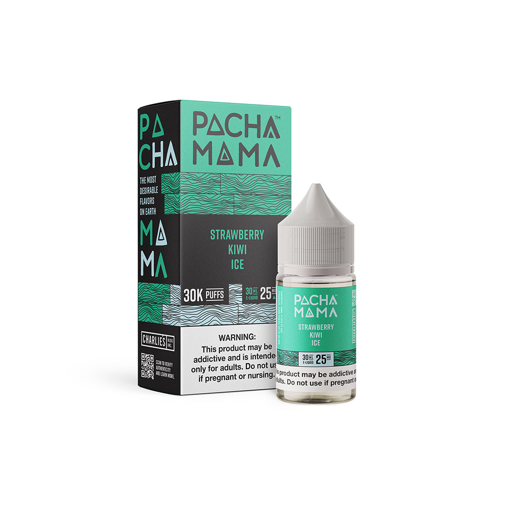 Strawberry Kiwi Ice | Pachamama Plus Metatine Salts | 30mL 25mg bottle with packaging