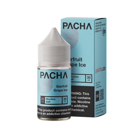 PACHAMAMA Starfruit Grape Ice Nic Salt 30mL bottle with tropical fruit and menthol flavor.