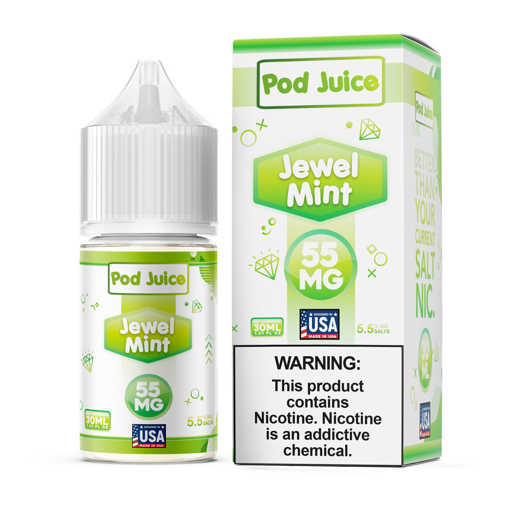 Pod Juice SALT Jewel Mint 30ML Nicotine Salt – Cool Mint Vape Juice