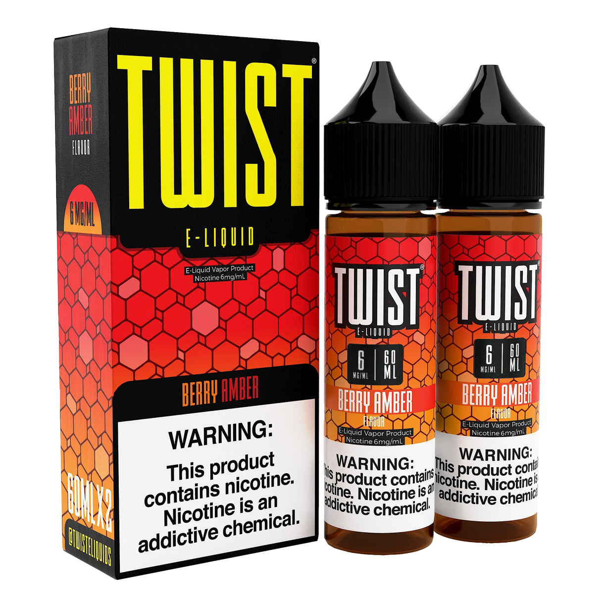TWIST E-Liquid Berry Amber 120mL featuring strawberry, honey, and graham cracker dessert flavor.