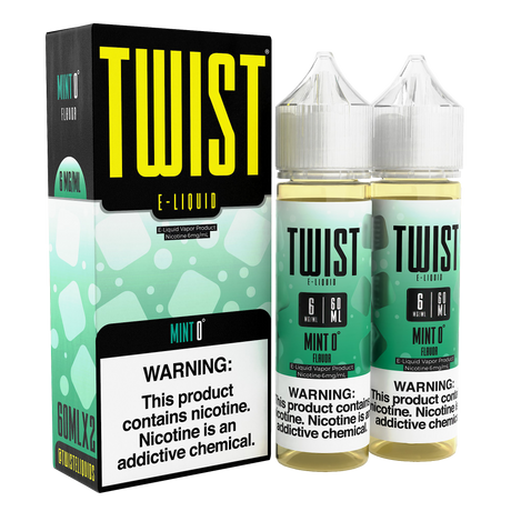 TWIST E-Liquid Mint 0° – 120mL e-liquid featuring an intense menthol and crisp sweet mint flavor.