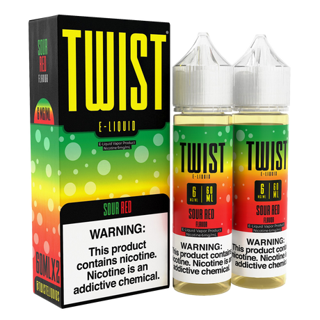 TWIST E-Liquid Sour Red – 120mL e-liquid with a juicy watermelon and sour candy blend.