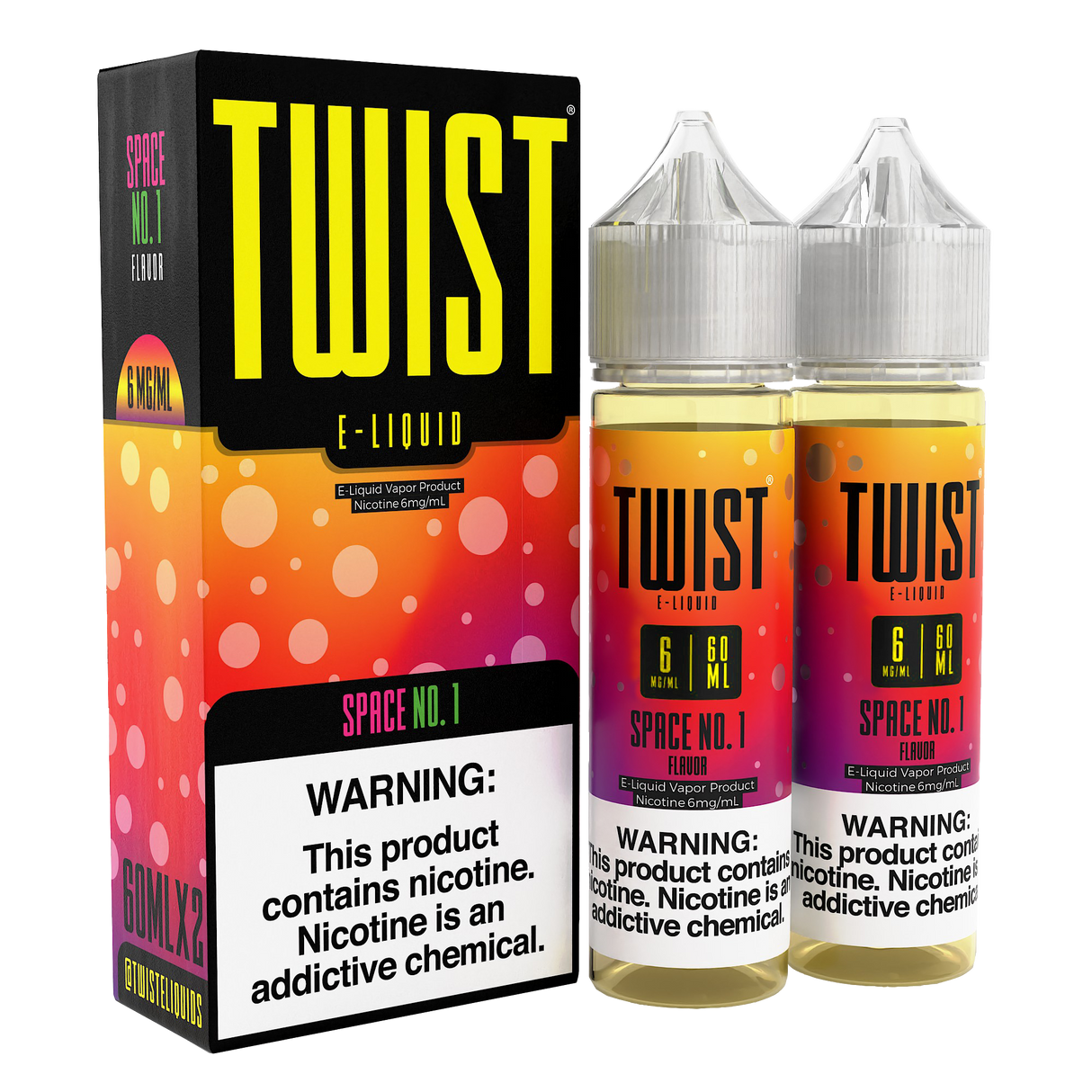 TWIST E-Liquid Space No. 1 – 120mL e-liquid featuring a bold mix of strawberry and kiwi flavors.