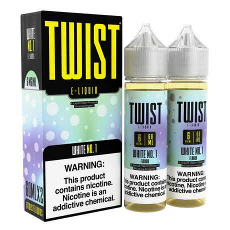 TWIST E-Liquid White No. 1 – 120mL e-liquid featuring a tropical blend of white pineapple, gummy candy, and a tangy twist.