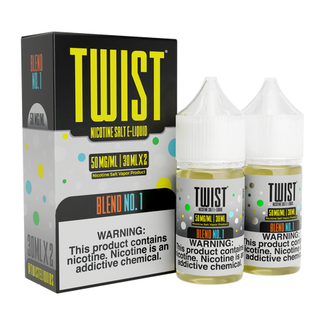 TWIST Nicotine Salt Blend No. 1 – 60mL e-liquid with a tropical fruit punch flavor and smooth nicotine salts.