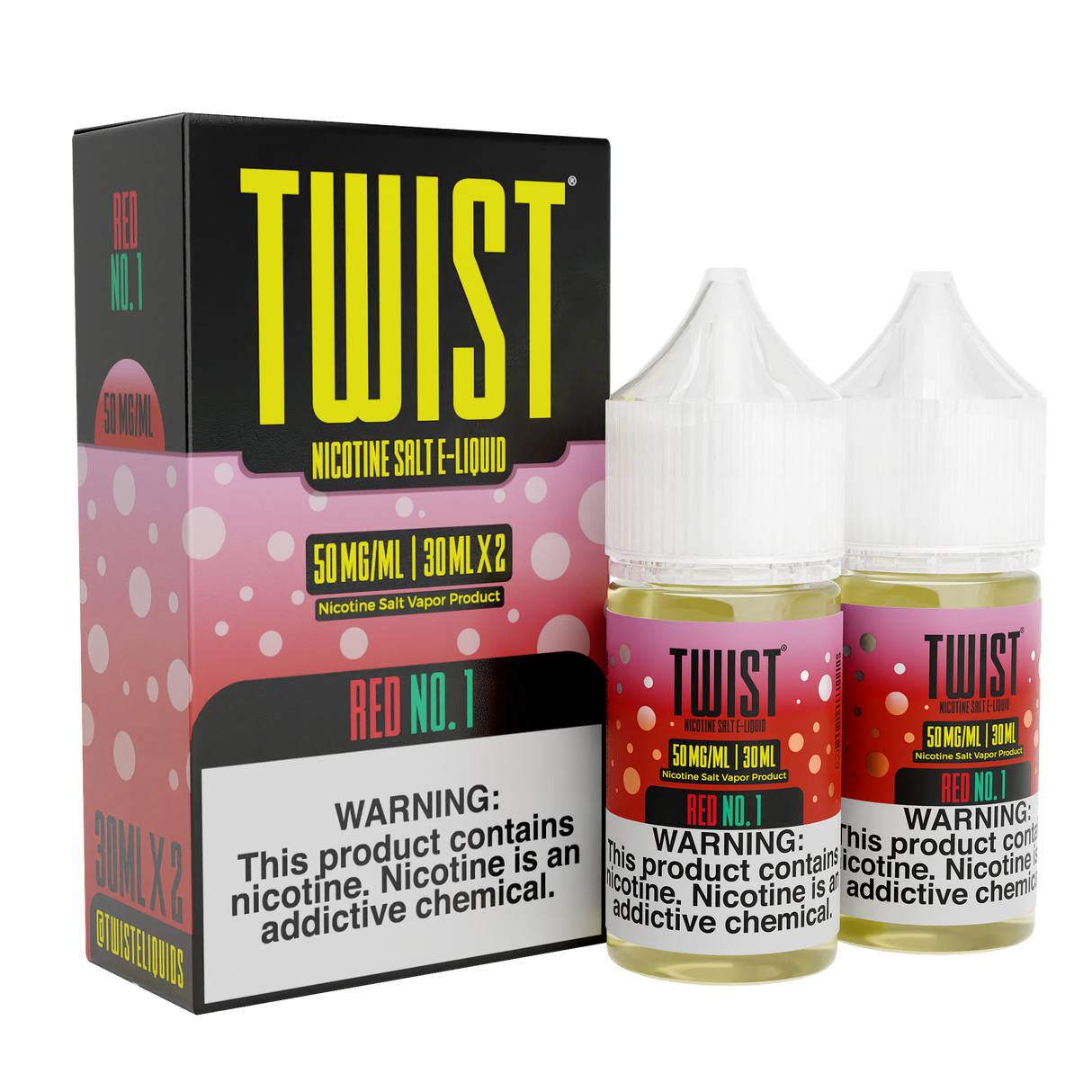 TWIST Nicotine Salt Red No. 1 – 60mL e-liquid featuring juicy watermelon flavor with a smooth nicotine salt formula.