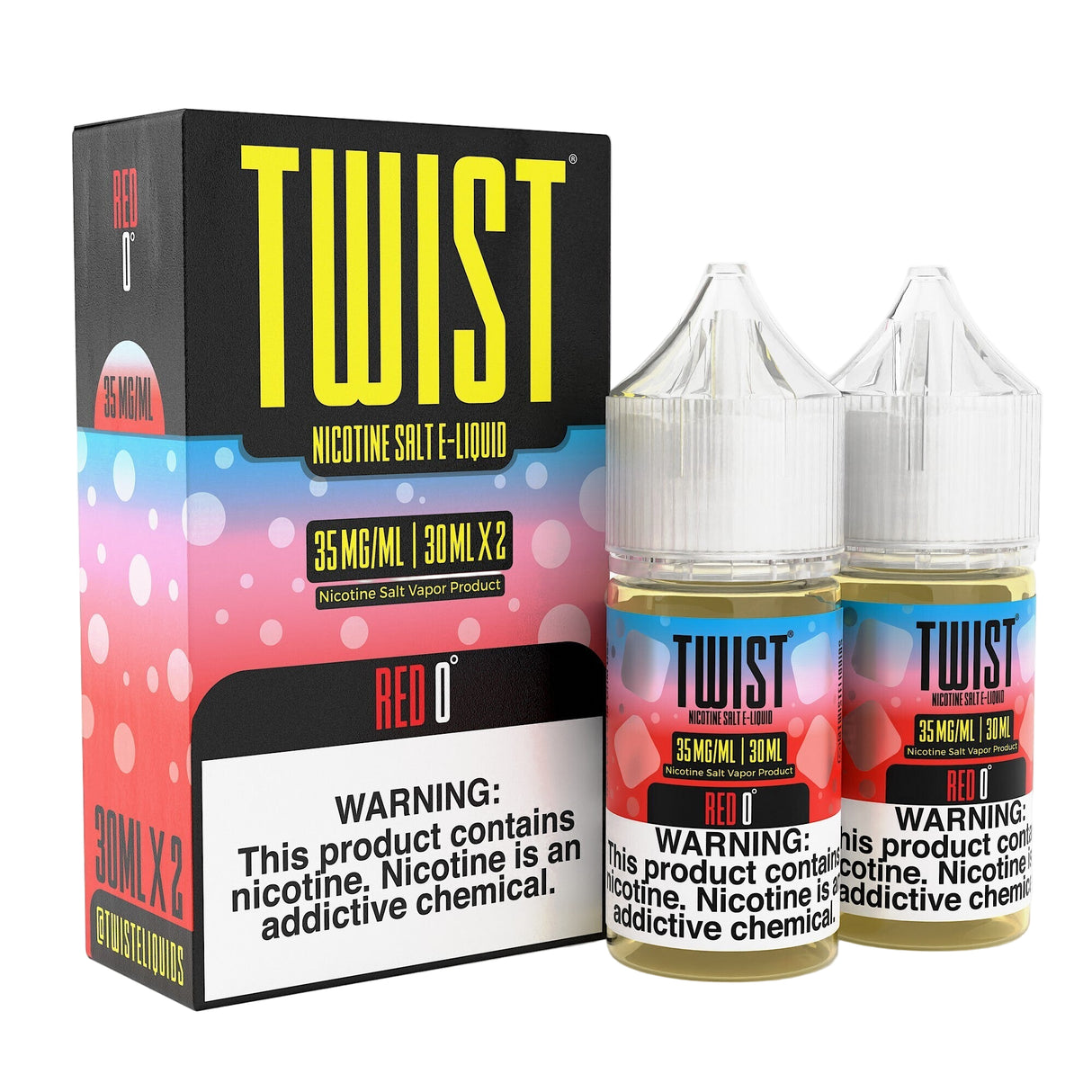 TWIST Red 0° Nicotine Salt 60 mL – Watermelon Menthol Vape Juice