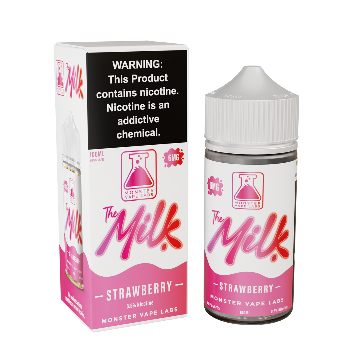The Milk – Strawberry E-Liquid – 100ML Bottle with Creamy Strawberry Milk Flavor