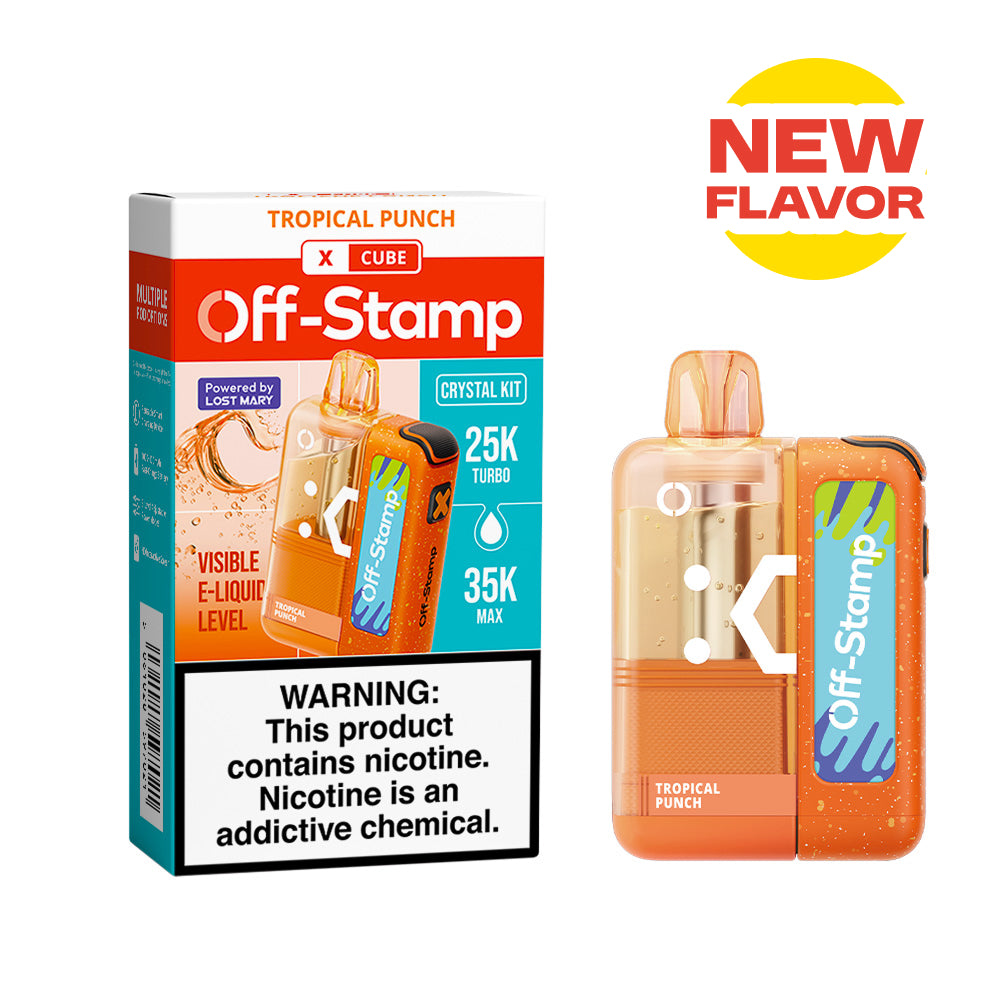 ⭐️TEXAS COMPLIANT ⭐️ | Off-Stamp X-CUBE "Crystal Cube" 35K Disposable KIT – 35,000 Puffs