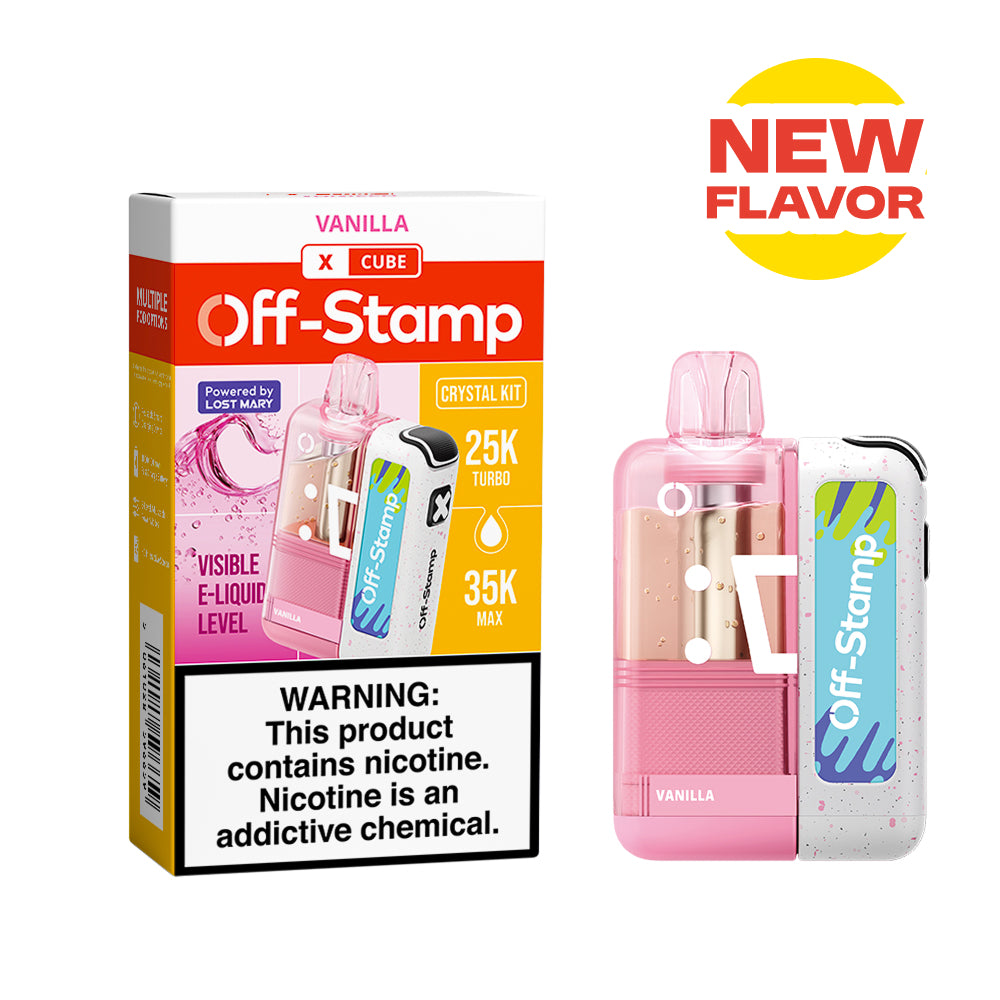 ⭐️TEXAS COMPLIANT ⭐️ | Off-Stamp X-CUBE "Crystal Cube" 35K Disposable KIT – 35,000 Puffs