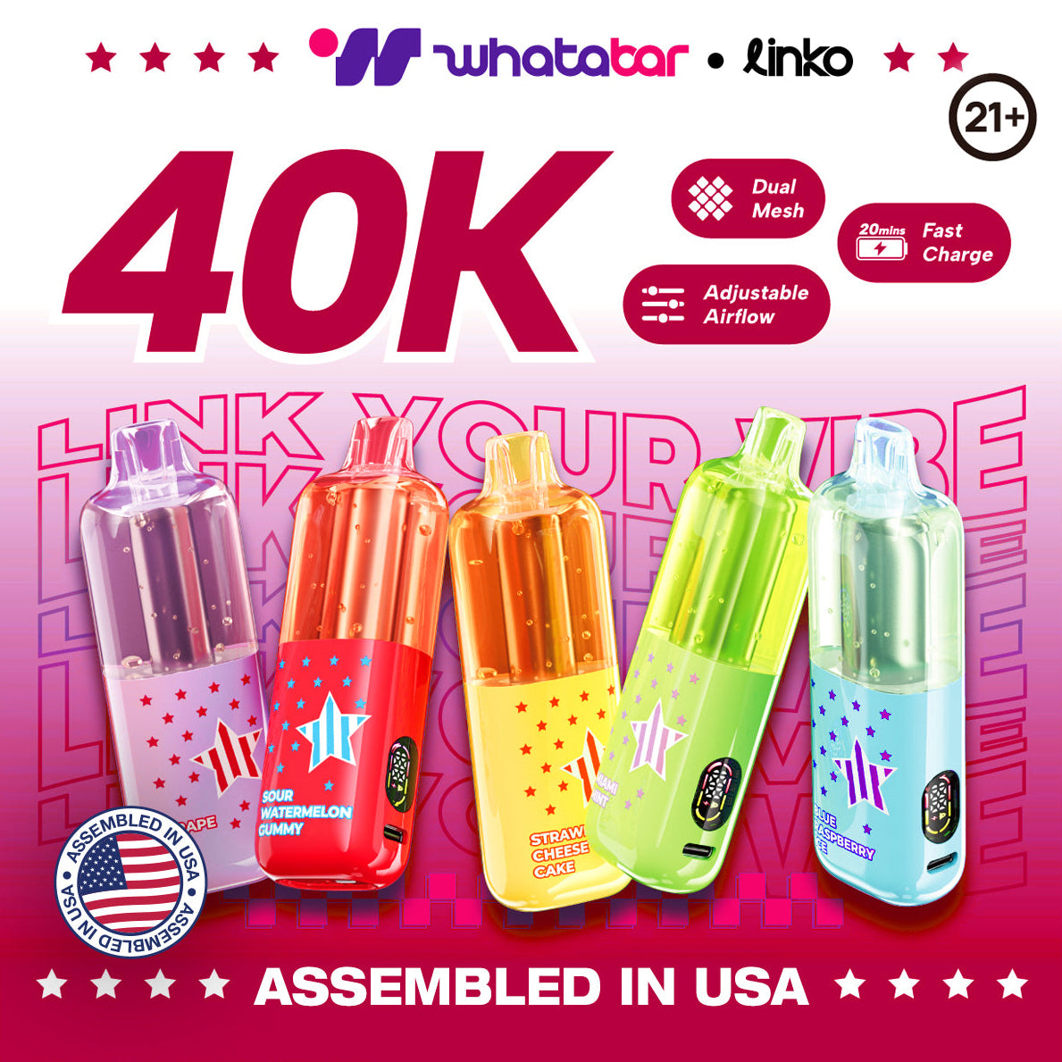 Whatabar Linko 40K device with transparent tank and dual mesh coil