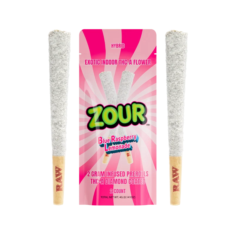Zour Stash THC-A Diamond Coated 2g Pre Rolls - 2 Count