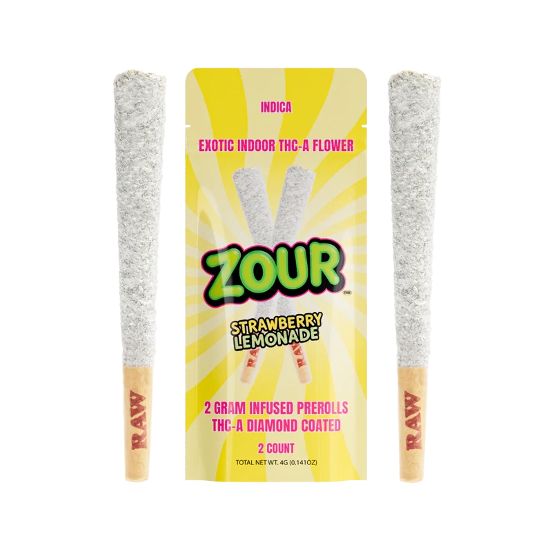 Zour Stash THC-A Diamond Coated 2g Pre Rolls - 2 Count