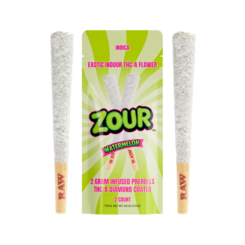Zour Stash THC-A Diamond Coated 2g Pre Rolls - 2 Count