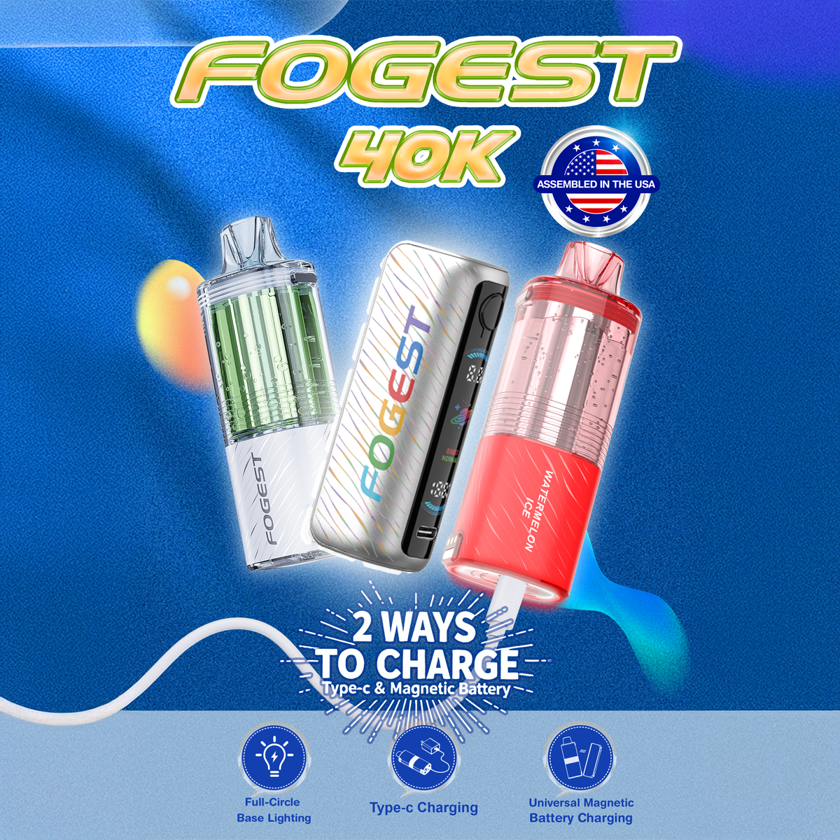 Assembled in USA | FOGEST 40K Disposable Device POD - 40,000 Puff