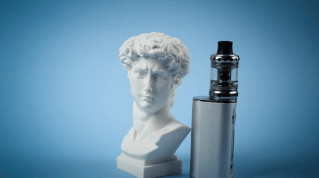 Vape placed next to the sculpture