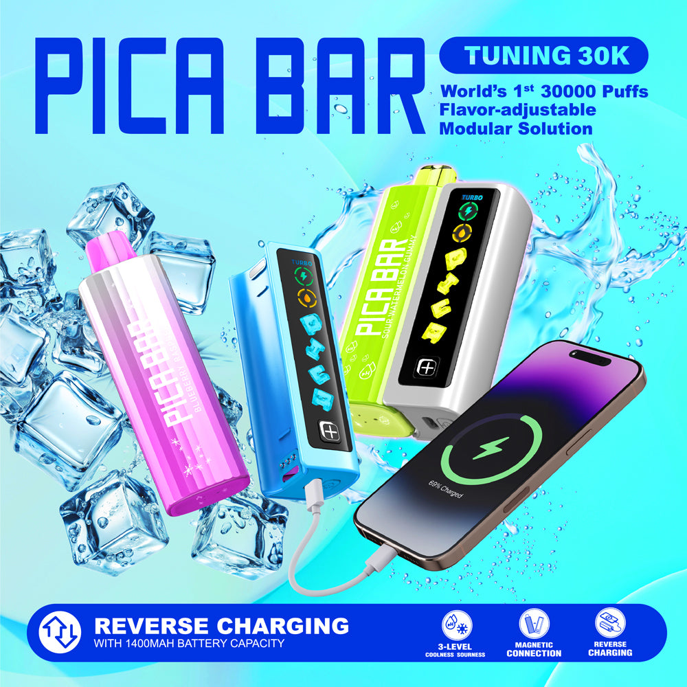 PICA BAR TUNING 30K Kit 30,000 Puff Adjustable Disposable Vape with Boost Mode | VapoRider PICA BAR TUNING 30K Kit 30,000 Puff Adjustable Disposable Vape with Boost Mode | VapoRider