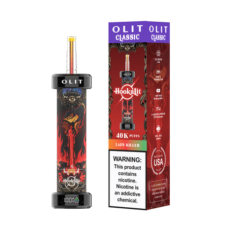 Made in USA | OLIT HookaLit 40K Puff Disposable E-Hookah - 40,000 Puffs