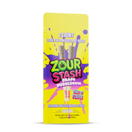 Zour Stash THC-A Diamond Infused 1.25g Pre Rolls - 2 Count