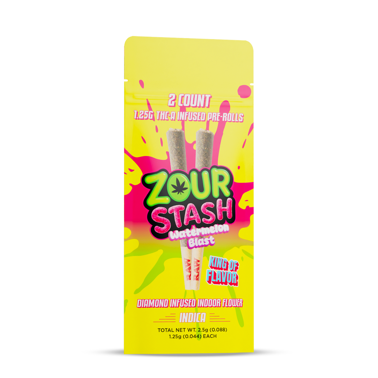 Zour Stash THC-A Diamond Infused 1.25g Pre Rolls - 2 Count
