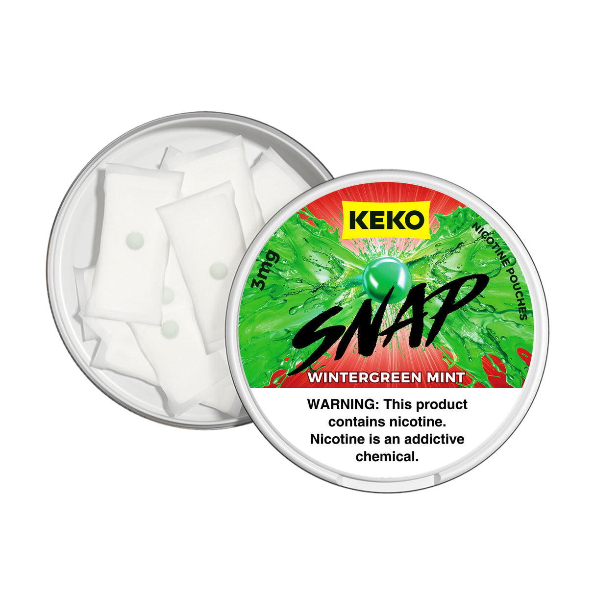 KEKO "SNAP" - Wintergreen Mint - Nicotine Pouch (15 Count)