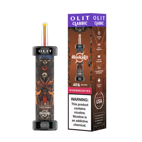 Made in USA | OLIT HookaLit 40K Puff Disposable E-Hookah - 40,000 Puffs