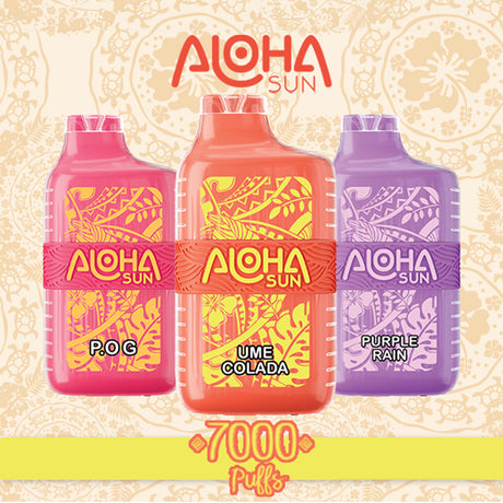 Aloha Sun 7000 Puffs Disposable – Tropical Rechargeable Vape with 15mL E-Liquid