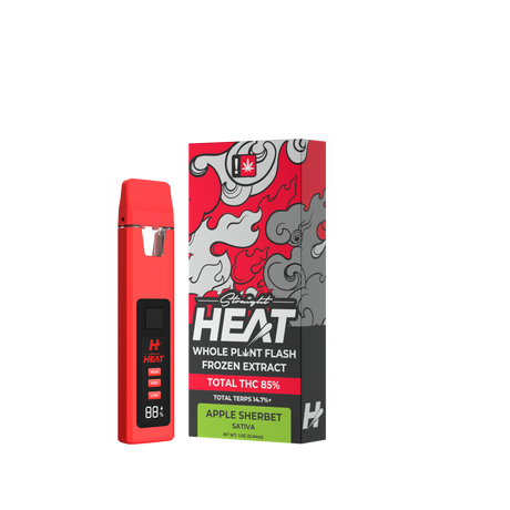 MODUS Straight Heat THC Disposable Device with adjustable coil, 85% THC, and bold strain flavors.