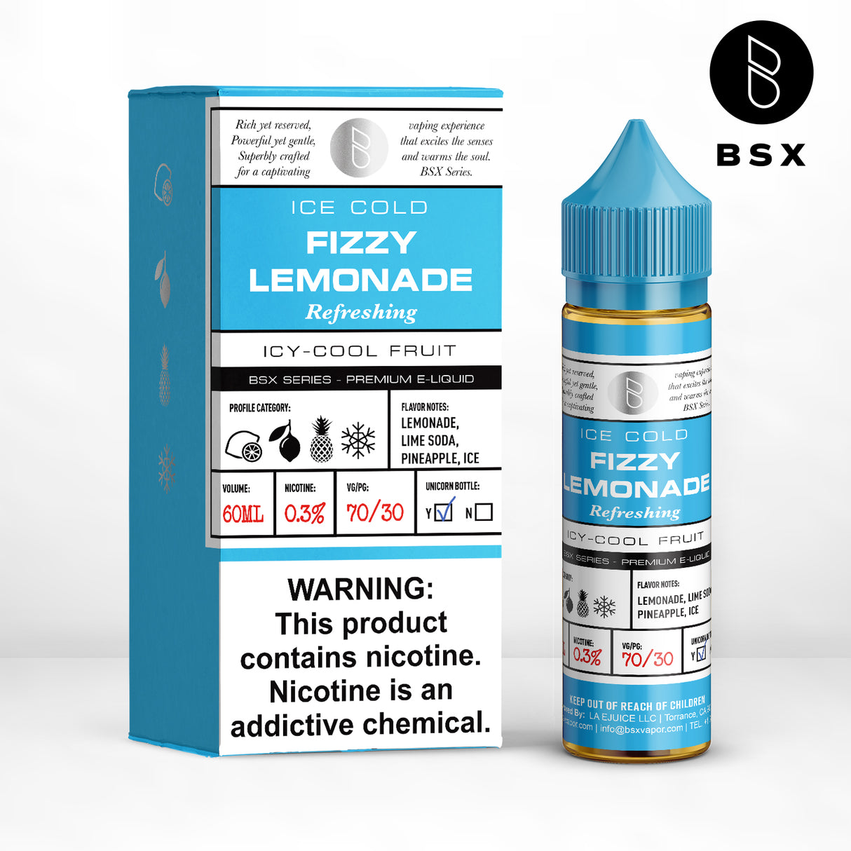 BSX Vapor BSX Series - Fizzy Lemonade - 60ML E-Liquid