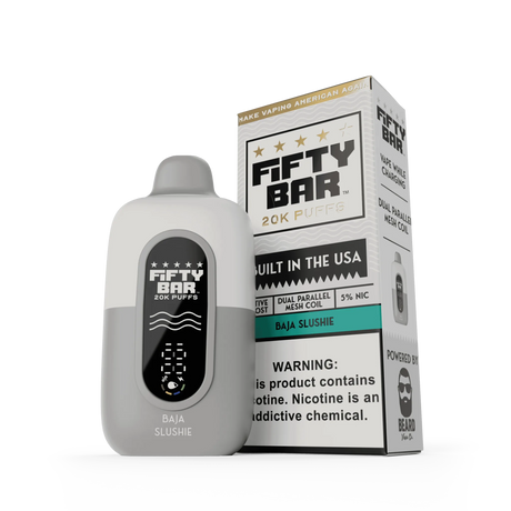 FIFTY BAR "White Series" 20K Puff  Powered By BEARD Vape Co. Disposable Device - 20000 Puffs