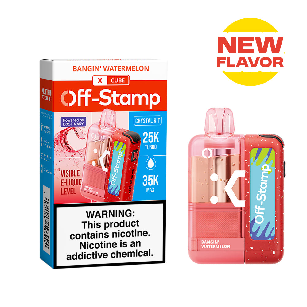 ⭐️TEXAS COMPLIANT ⭐️ | Off-Stamp X-CUBE "Crystal Cube" 35K Disposable KIT – 35,000 Puffs