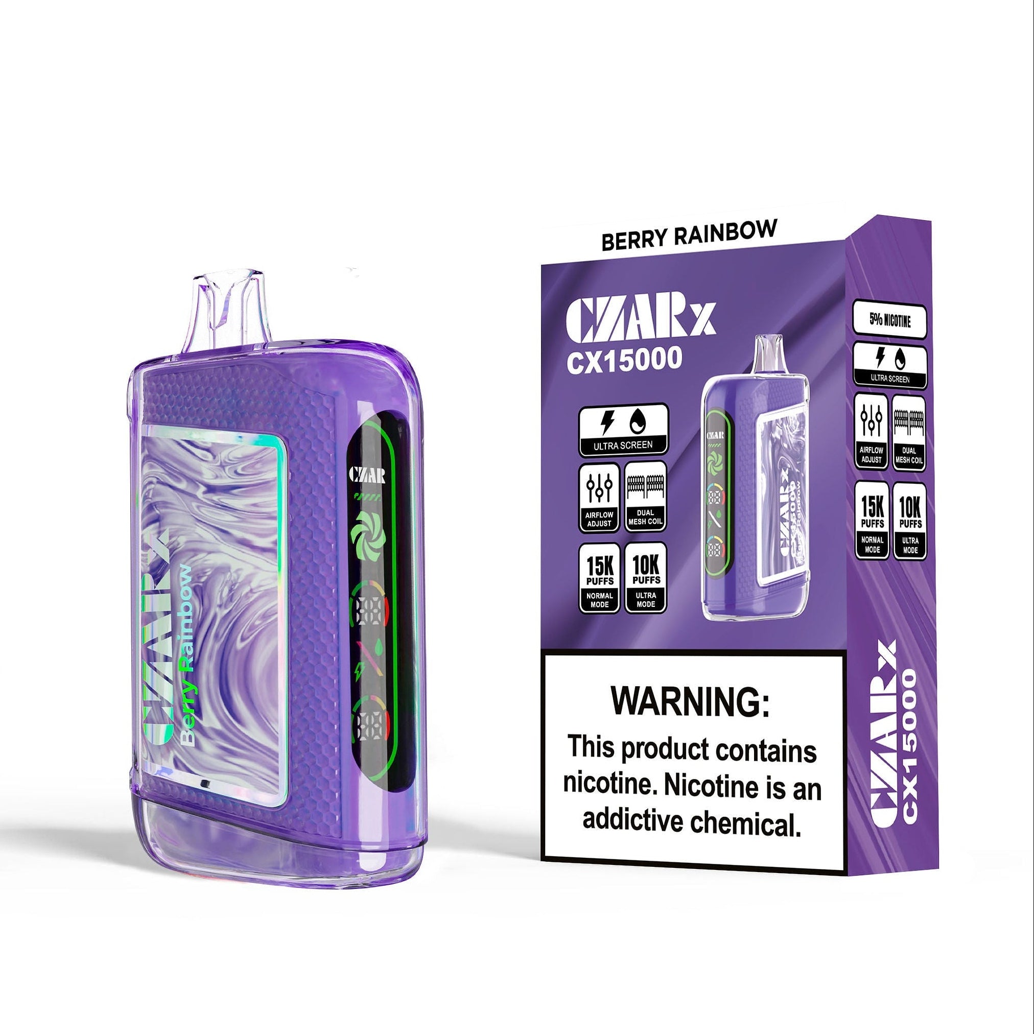 CNPBerry 1.0ml最高品質CBP CRDP CRDH THXE3150 CZAR CX15000 Rechargeable Disposable – 15,000 Puffs, Dual