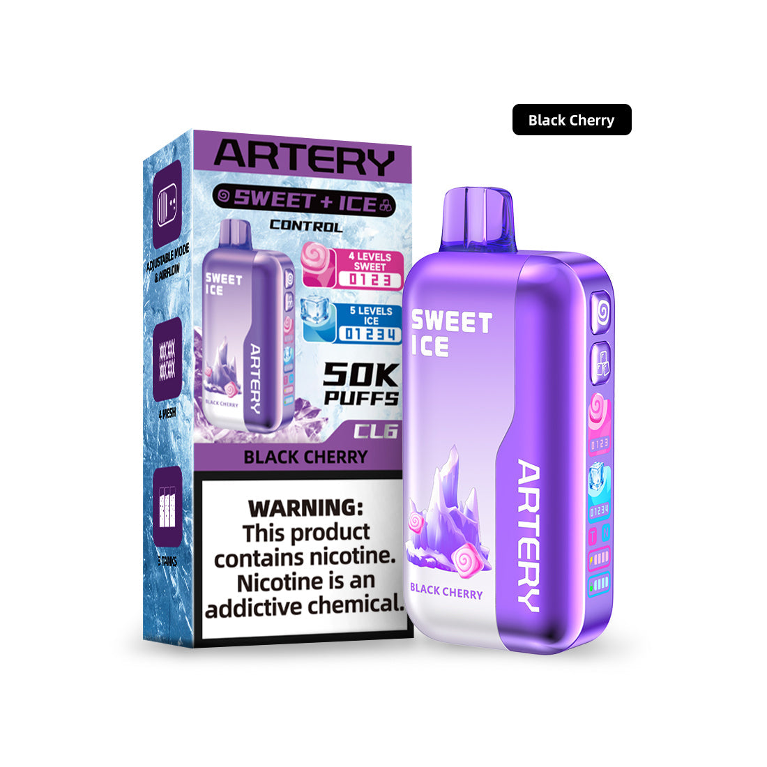 🎁 ARTERY CL6 Sweet & Ice Control Disposable Device - 50000 Puffs (50% off)