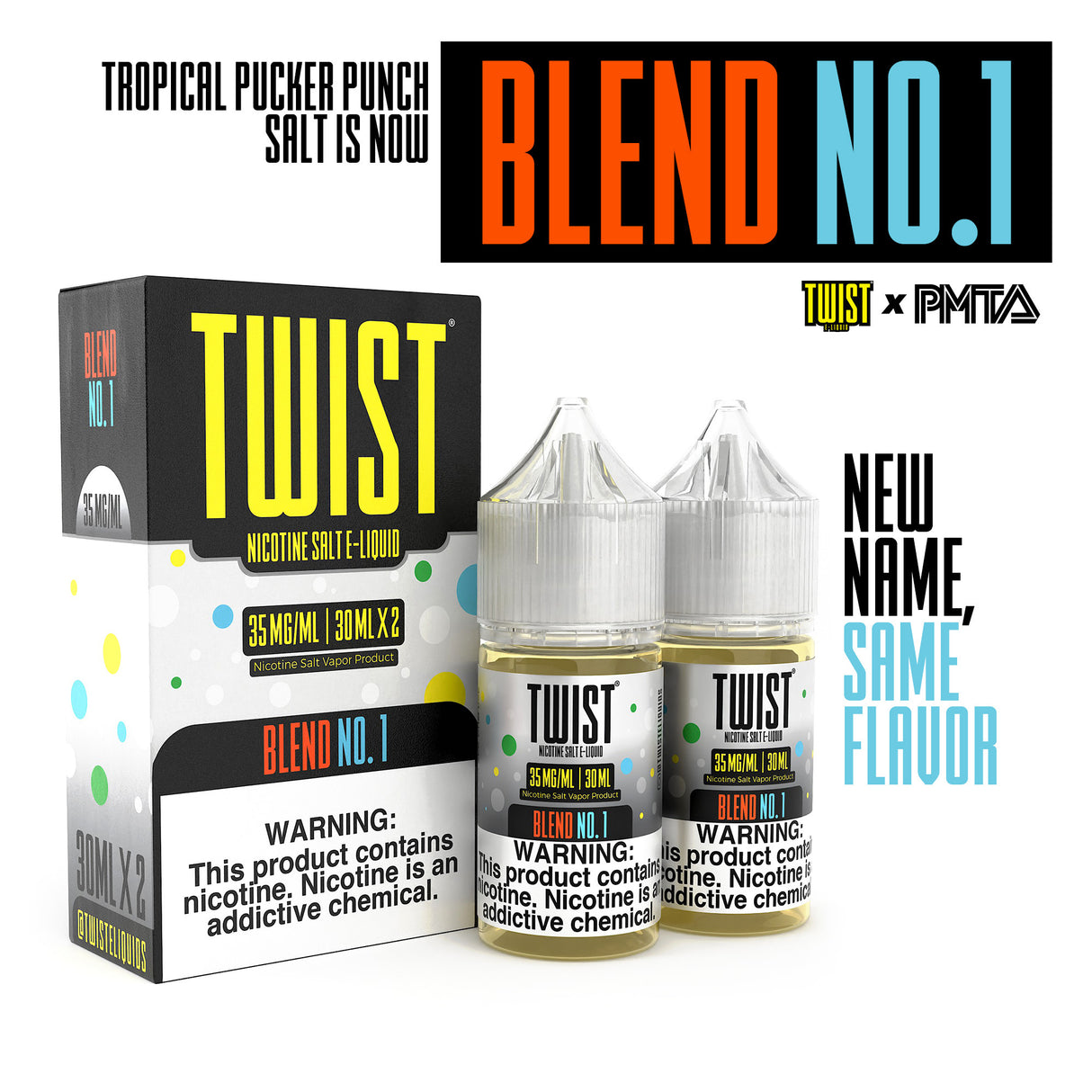 TWIST Nicotine Salt E-Liquid - Blend No.1 - 60ML E-Liquid (Twin 30ML Pack)