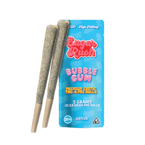 Bubble Gum (Sativa) – Sweet and fruity Sugar Rush THC-A Pre Roll for an uplifting experience.