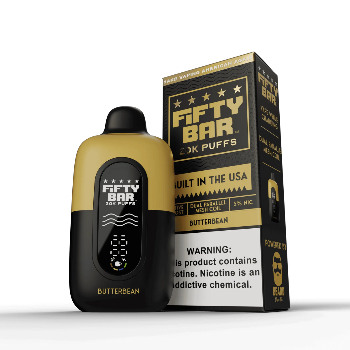 FIFTY BAR "Black Series" Powered by BEARD VAPE Co. 20K Puff Disposable Device - 20000 Puffs