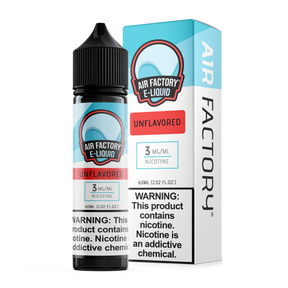 Air Factory Unflavored 60ML e-liquid with flavorless formula and 70VG/30PG blend.