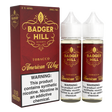 BADGER HILL RESERVE American Way 120ML twin pack e-liquid with rich tobacco flavor profile.