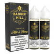 BADGER HILL RESERVE Milk & Honey 120ML twin pack with creamy milk, honey, and tobacco flavor profile.