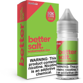Better Salt Watermelon Ice 30ML nicotine salt e-liquid with sweet watermelon and icy menthol flavor.