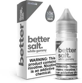 Better Salt White Gummy 30ML nicotine salt e-liquid with pineapple gummy bear candy flavor.
