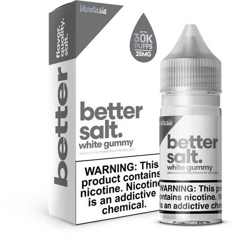 Better Salt White Gummy 30ML nicotine salt e-liquid with pineapple gummy bear candy flavor.
