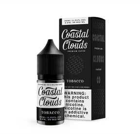 Coastal Clouds SALT Tobacco 30ML nicotine salt e-liquid with rich and robust tobacco flavor profile.