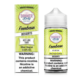 DINNER LADY Key Lime Tart 100ML dessert e-liquid with tangy key lime custard and buttery crumb pie crust flavor, made in the UK.